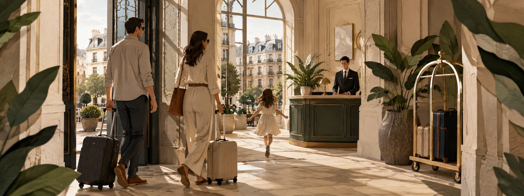 A staff member assisting a traveler at a reception help desk, the kind of assistance point where travelers can arrange support in advance of a trip